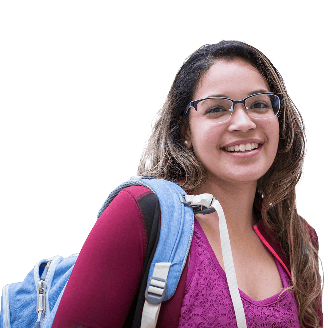 Student carrying backpack